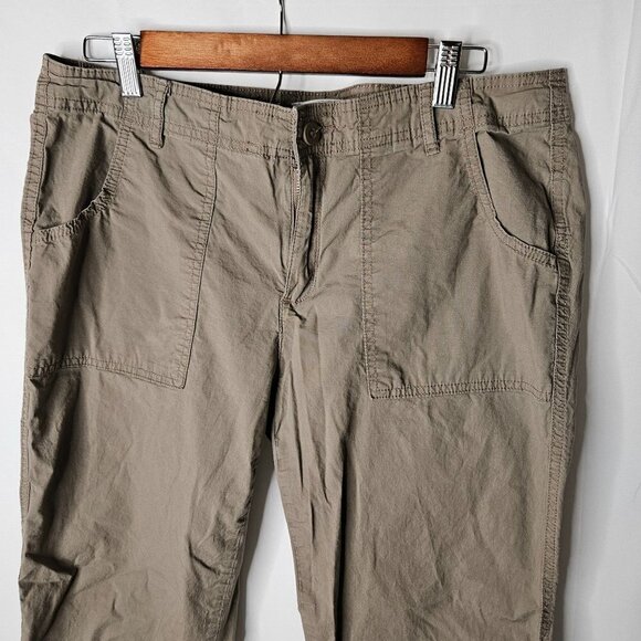 Liz Claiborne Classic Size 10 Tan Cotton Spandex Zip Crop Pant 26" Inseam - Picture 2 of 11